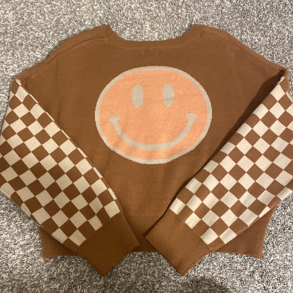 Smiley cardigan sweater